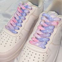 สีสัน Shoelaces สีดำสีม่วง Laces รองเท้าผ้าใบ Shoestring ความยืดหยุ่นแบนเชือกผูกรองเท้าผู้หญิง Lacet รองเท้า Laces อุปกรณ์เสริม