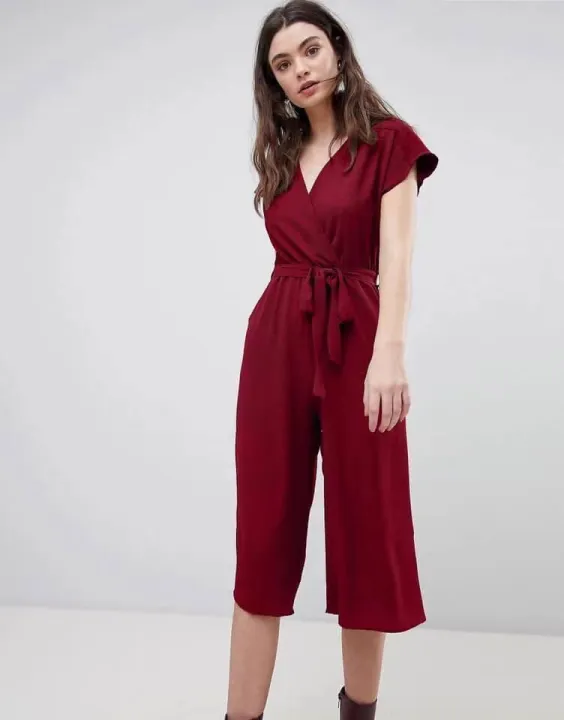 And The Why Laced Surplice Tie Waist Jumpsuit