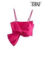 Clarissali With Bow Cropped Backless Thin Straps Female Camis Mujer