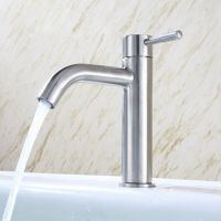 Bathrooms Faucet Single Cold Sink Faucet Water Sink Mixer Tap Stainless-Steel Bathrooms Counter Basin Faucet Lavatory Sink Taps