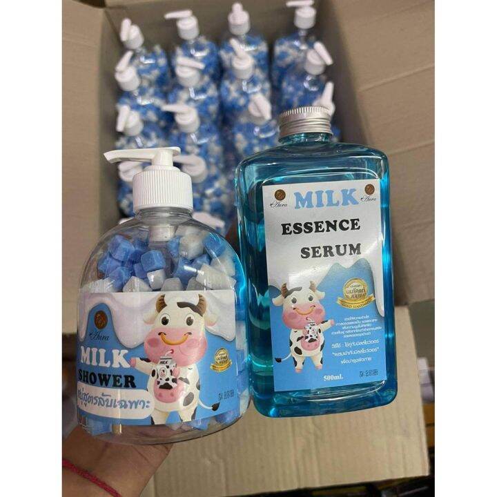 สบู่สูตรลับเฉพาะ-น้ำนม-milk-shower-milk-essenec-serum-500ml