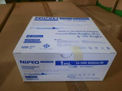 ไซริ้งติดเข็ม NIPRO (Insulin Syring) ขนาด 1ml.26Gx1/2"อินซูลิน