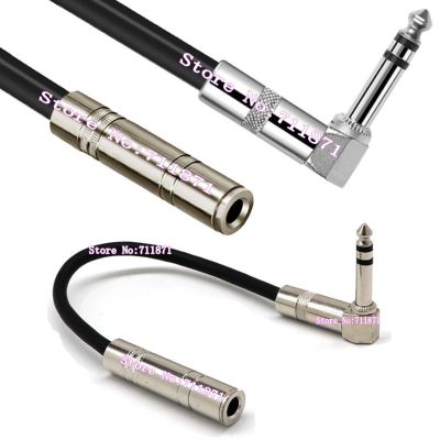 90 Degree Right Angle 1/4 TRS stereo 6.35 Male to Female Audio cable Line Right Angle Bend 6.35 Audio extension cable cord wire