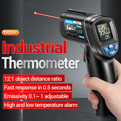ANENG TH104เครื่องวัดอุณหภูมิอุตสาหกรรม VA Inverse Display ปืนวัดอุณหภูมิอินฟราเรดแบบไม่สัมผัส-50 ~ 550 ℃ เครื่องวัดความชื้น