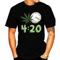 2023 Men Tshirts Print Weed 420 Its Time ชามาริจูน่า ที่สุดเสื้อยืด O-Neck cotton t-shirt