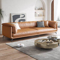 GAZZSI Italian Light Luxury Minimalist First Floor Cowhide Sofa Living Room Simple Modern Nordic Inline Down Sofa Leather