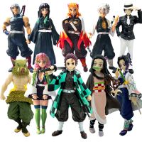 [AhQ ornaments] 16รูปแบบ Anime Demon Slayer Kamado Tanjirou Nezuko Action Figure ของเล่น Zenitsu Figurine Inosuke Kimetsu ไม่มี Yaiba Figura