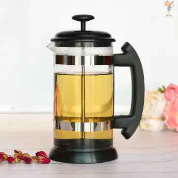 1PC Double Layer Stainless Steel French Press Pot Hand Brewing Coffee  Filter Press Pot Heat Resistant Tea Maker Coffee Pot