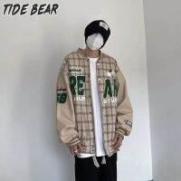 TIDE BEAR แจ็คเก็ตวินเทจแขนยาวเสื้อสำหรับทั้งหญิงและชายแจ็คเก็ต