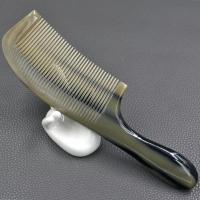 8.66 Inch Natural Yak Horn Round Handles Fine Tooth Comb Hair Straighter Comb Anti-Static Hair Massage Brush nhj