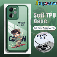 Jingsanc เคสโทรศัพท์ฟิลม์นิรภัยสำหรับเลนส์สำหรับ Xiaomi POCO X5 Pro 5G X5 X3 M5S M3 Redmi 12C 12 10C 10A 9C Note 12 11S 11 10 9S 9 Pro Max NFC 4G 5G สเก็ตบอร์ดเคสโทรศัพท์ k001-2เคส TPU ซิลิโคนเนื้อนิ่มโปร่งใสสีเขียวกันกระแทก