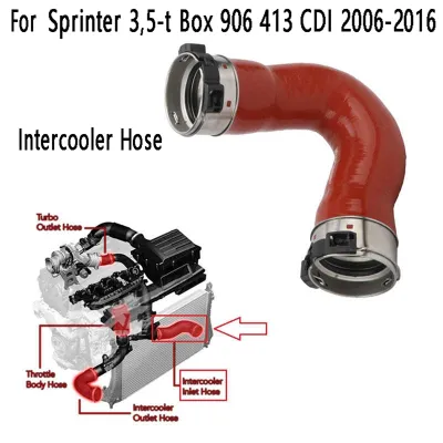 Intercooler Hose Replacement Turbocharger Intake Pipe for Benz Sprinter 3,5-T Box 906 413 CDI 2006-2016 9065285182