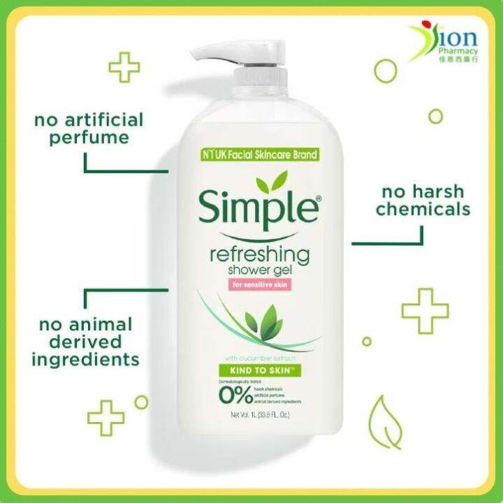 SIMPLE REFRESHING SHOWER GEL 1L Lazada