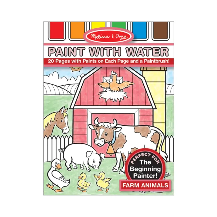 2 Types] Melissa & Doug Kids Water Colour Paint Art Pad With Paintbrush Set  - 3Y+ | My First Paint / Farm Animals | Lazada Singapore