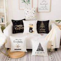 Christmas Home Decoration Products / Universal 45x45cm Size flannel Fabric Throw Pillow Covers / Christmas Pattern Home Decorative Cushion Case / Xmas Pillowcases / Merry Christmas Home Decor Accessories