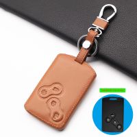 ▨ 4 buttons Hot Sale 100 Leather Key Case Cover Protector For Renault Clio Megane Logan 2 3 koleos Scenic Card Car-Styling