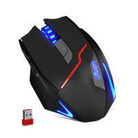 ZELOTES เมาส์ไร้สายแบบมีสายโหมดคู่ของ Crazy Spider รุ่นชาร์จ 7 ไฟหายใจสี 3200DPI 7 เมาส์คีย์ .