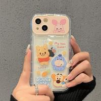 【สำหรับ iPhone】เคสโทรศัพท์ลายการ์ตูนวินนี่เดอะพูห์ เคสโทรศัพท์กระจกแต่งหน้า for IPhone 14 13 12 11 Pro Max 8 7 Plus X XR XS  ป้องกันรอยขีดข่วนcase