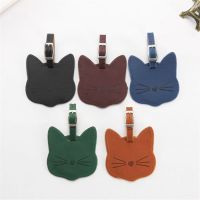 【DT】 hot  Zoukane Lovely Cat Leather Suitcase Luggage Tag Label Bag Pendant Handbag Travel Accessories Name ID Address Tags LT12