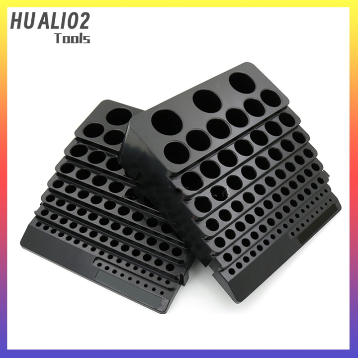 กล่องเก็บตกแต่งสว่านเครื่องตัดมิลลิ่งกล่องเก็บของหัวเจาะสีดำ-huali02