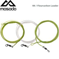 Mosodo35LB 40LB Carp Fishing Leader Line Fluorocarbon Wire Leader Fly Fishing Leading Line with Lead Clip Quick Change Swivel 1M Fishing Lines