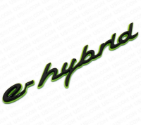 ราคาต่อ 2 ชิ้น โลโก้ตัวอักษร อี ไฮบริด ปอเช่ พอซ ติดด้านข้าง  สีดำ 2020 E-hybrid Black Letter Badge Emblem Green Base for Porsche Cayenne Panamera