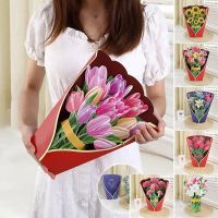 Pop Up Bouquet Greeting Card Eternal Flower Pop Up Creative 3D Bouquet Thank You Card Holding Flowers Blessing Gift Mothers Day