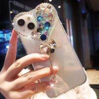 เคสโทรศัพท์ติดเพชรระยิบระยับประดับพลอยเทียม Bling น่ารักแฟชั่นสำหรับ IPhone 13 12 11 Pro Max ปิดคลุมป้องกันการกระแทกซิลิโคนแบบนิ่มสำหรับ IP 14 15 Pro Max XR X XS