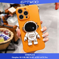 EPTWOO เคสบางเฉียบสำหรับ Oneplus 10 9 9R 9RT 8 8T ACE2 ACE Pro เคสมือถือสีแมทกรอบบางเฉียบสีโลหะเคสหลัง PC แบบแข็งสีล้วนพร้อม ขาตั้งนักบินอวกาศ XLE-02