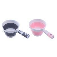 2 Pack Foldable Water Ladle, Collapsible Water Scoop Dipper, Folding Bath Spoon Ladle, Space Saving for Kitchen Bathroom