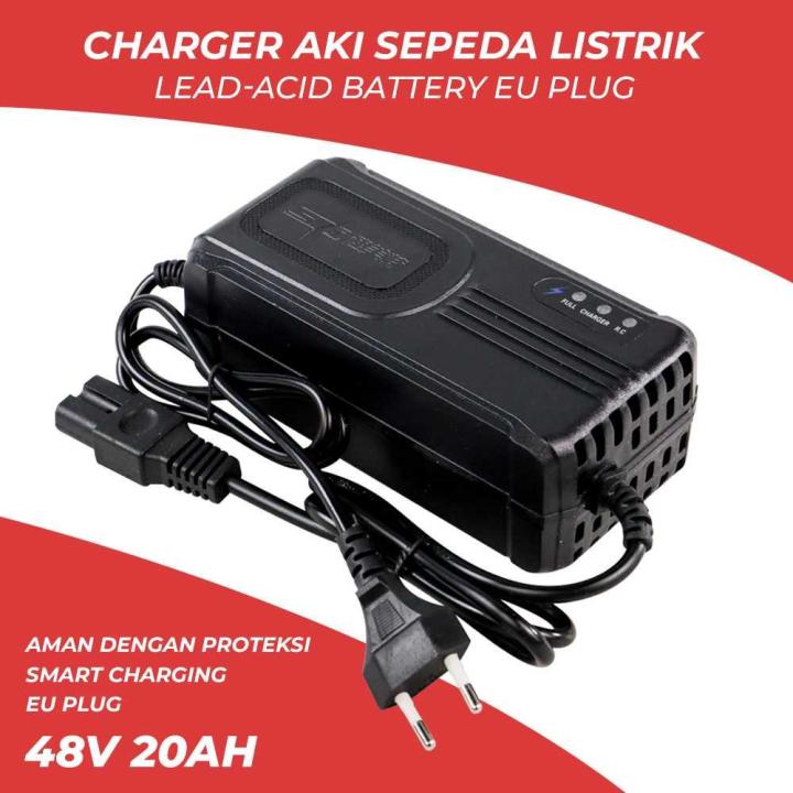 Adapter Charger Sepeda Listrik 48v 20ah Lead Acid Battery Eu Plug Casan