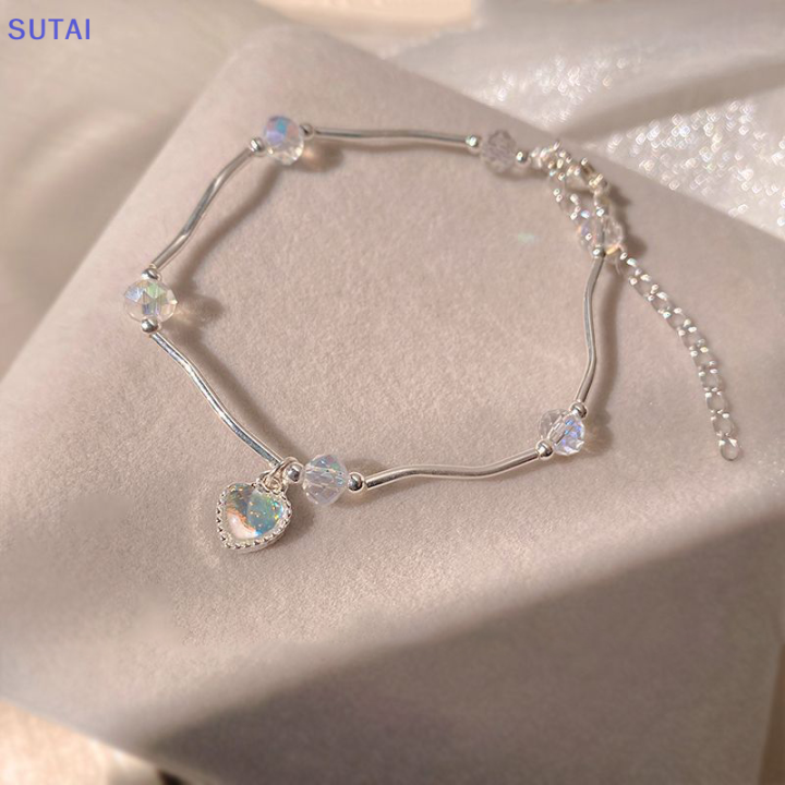 lowest-price-sutai-สร้อยข้อมือคริสตัลรูปหัวใจและคริสตัลสีสันสดใสสำหรับเป็นของขวัญสำหรับแฟนสาว