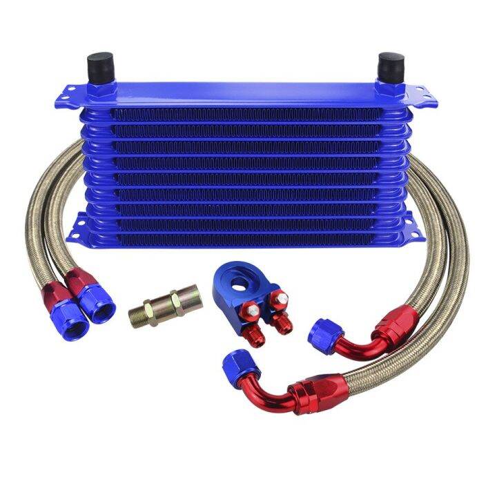 [READY STOCK] Engine Transmission Oil Cooler Kit Set AN10 (1 Set) 10 Row 13 Row Oil Cooler