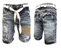 TPPJEANS Shorts Mens HD DENIM กางเกงยีนส์ขาสั้นชายสีบลูฟอก แต่งปะขาดเซอร์ เป้าซิป งานฟอกอย่างดี ทรงสวยขาสั้นเหนือเข่า ใส่สบาย Size 28-36