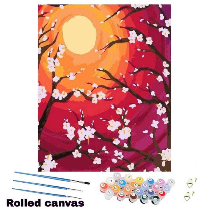 DIY Paint By Numbers Sakura Tree Branch With Flowers Hobbyist Kit Oil ...