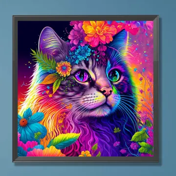 Diy Anime Abstract Cat Diamond Art Painting Animal Full Drill Diamond  Embroidry New 2023 Of Rhinestone Mosaic Home Decorations - AliExpress