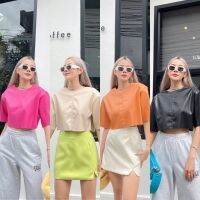 เปิดตัวเสื้อครอปหนังรุ่นใหม่?(330฿ฟรีส่ง)  สไตล์ซิตี้ เสริมฟองน้ำที่ไหล่ ซิปด้านหลัง ดีเทลเดินตะเข็บ เรียบโก้ดูเก๋