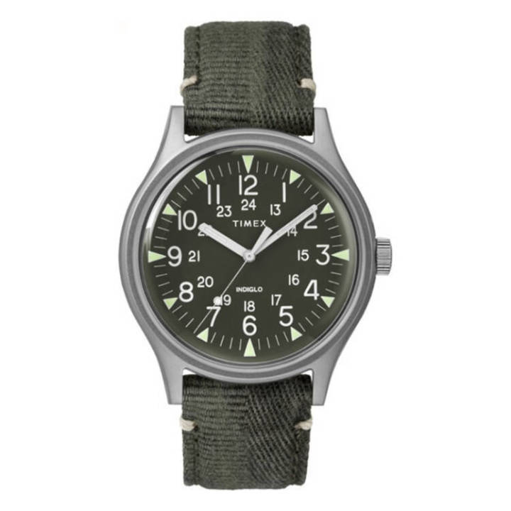 timex-tm-tw2r68100-นาฬิกาข้อมือผู้ชาย-สายไนล่อน-หนัง-สีเขียว