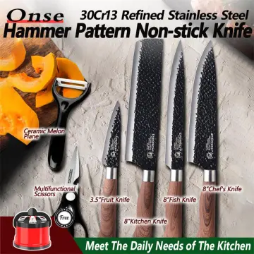 Made in China 6 Piece Stainless Steel Chef Bread Cleaver Peeler Kitchen  Knife Set with Block - China 6 Piece Steel Knife Set and Chef Knife Set  price