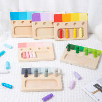 ไม้ Montessori ของเล่นสำหรับเด็กสีความรู้สึกระบบการฝึกอบรมไม้แทรกคณะกรรมการ24สีเกมองค์ความรู้จับคู่ของเล่นการศึกษา