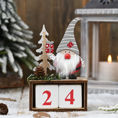 Wooden Advent calendars 2022 new year Christmas Calendar Decoration Ornaments Wooden Countdown Ornaments Xmas Crafts Home Decor