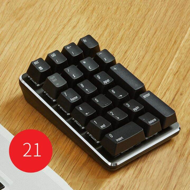 2.4G Wireless Mechanical Numeric Keypad Gaming Keypad 21 Keys Portable Keypad Extended Layout