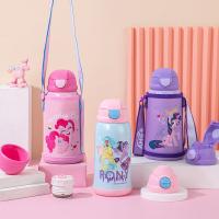 My Little Pony กระติกน้ำเด็ก เก็บอุณหภูมิ 550 ML เกรด 304 เปลี่ยนฝาได้ 2 แบบ หลอดเด้ง พร้อมกระเป๋าสะพาย