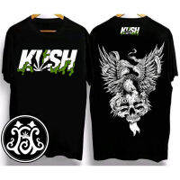 KUSH เสื้อยืดลายกระโหลกสไตล์วินเทจ 100% ด้านบนเสื้อ oversize ลมยอดนิยม แขนสั้นลำลองผู้ชาย จัดส่งจากประเทศไทย