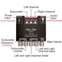 1PC ZK-MT21 2.1 Channel Bluetooth 5.0 Subwoofer Amplifier Board TPA3116 50WX2 100W Power Audio Stereo Amplifiers Board Bass AMP