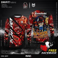 2023 design q061 mac kawasaki drifit full sublimation long sleeve, full print jersey, rider shirt,motorcyclemotorcycle jersey cycling jersey long shirt，Can be customization