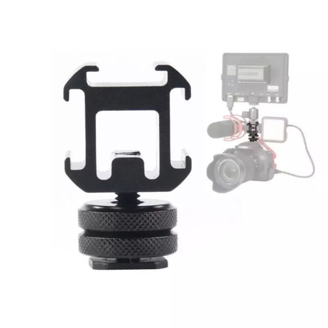 three-head-hot-shoe-base-set-extend-port-connect-for-video-light-microphone-professional-on-camera-mount-microphone-use-adapter