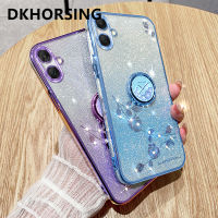 DKHORSING เคสโทรศัพท์ป้องกันกล้องสำหรับ Samsung กาแลคซี,A24 A05S A34 A54 A14 A04 A04E A04S M34 A05 S23 + S23Ultra S23 FE หรูหราไล่ระดับสีระยิบระยับ FE A05s กุหลาบปลอกอ่อน SAMSUNGA05ที่มีแหวนใส่นิ้ว