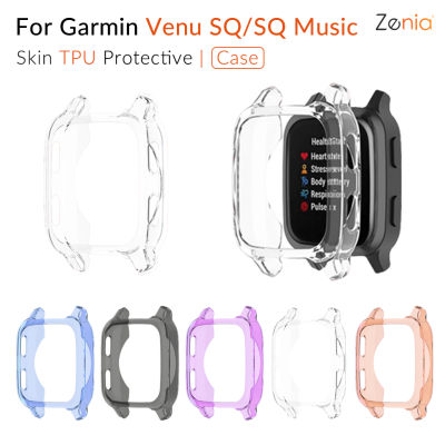 Zenia ที่มีสีสัน TPU ผิวเปลี่ยนเคสครอบป้องกันสำหรับ Garmin Venu SQ Music กีฬาอุปกรณ์เสริมสำหรับนาฬิกาอัจฉริยะ