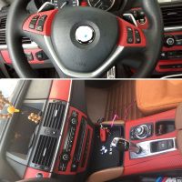 Haywood1 E70/X6 E71  Interior Central Panel Door Handle 3D/5D Carbon Stickers Decals Car styling Accessorie